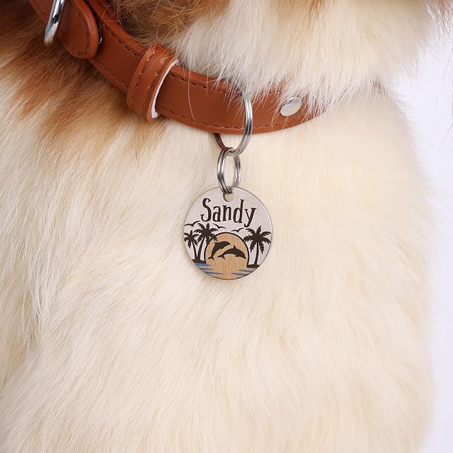 Foto 2 de 7 de Placas de identificación para perros, Etiquetas de nombres de mascotas grabadas con impresión en color