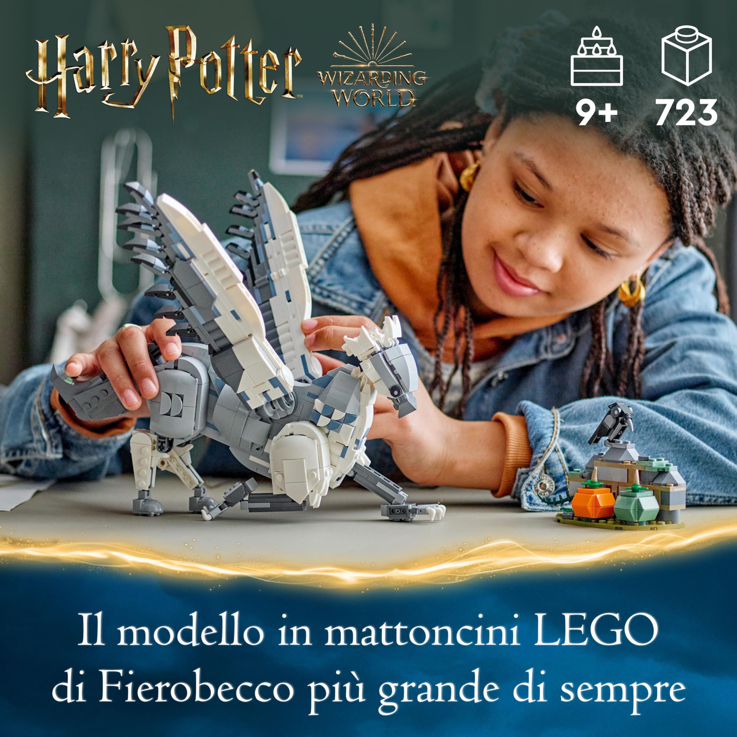 LEGO Harry Potter Fierobecco, Figura di Ippogrifo Giocattolo da Costruire con Parti Snodabili, Creatura Magica da Collezione, Giochi Creativi per Bambini, Bambine, Ragazzi e Ragazze da 9 Anni 76427