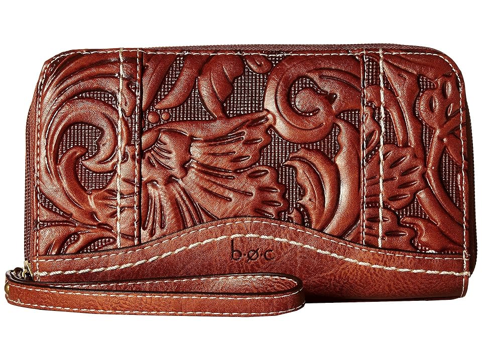 

b.o.c. Botanica Double Zip Wallet (Saddle) Wallet Handbags, Brown