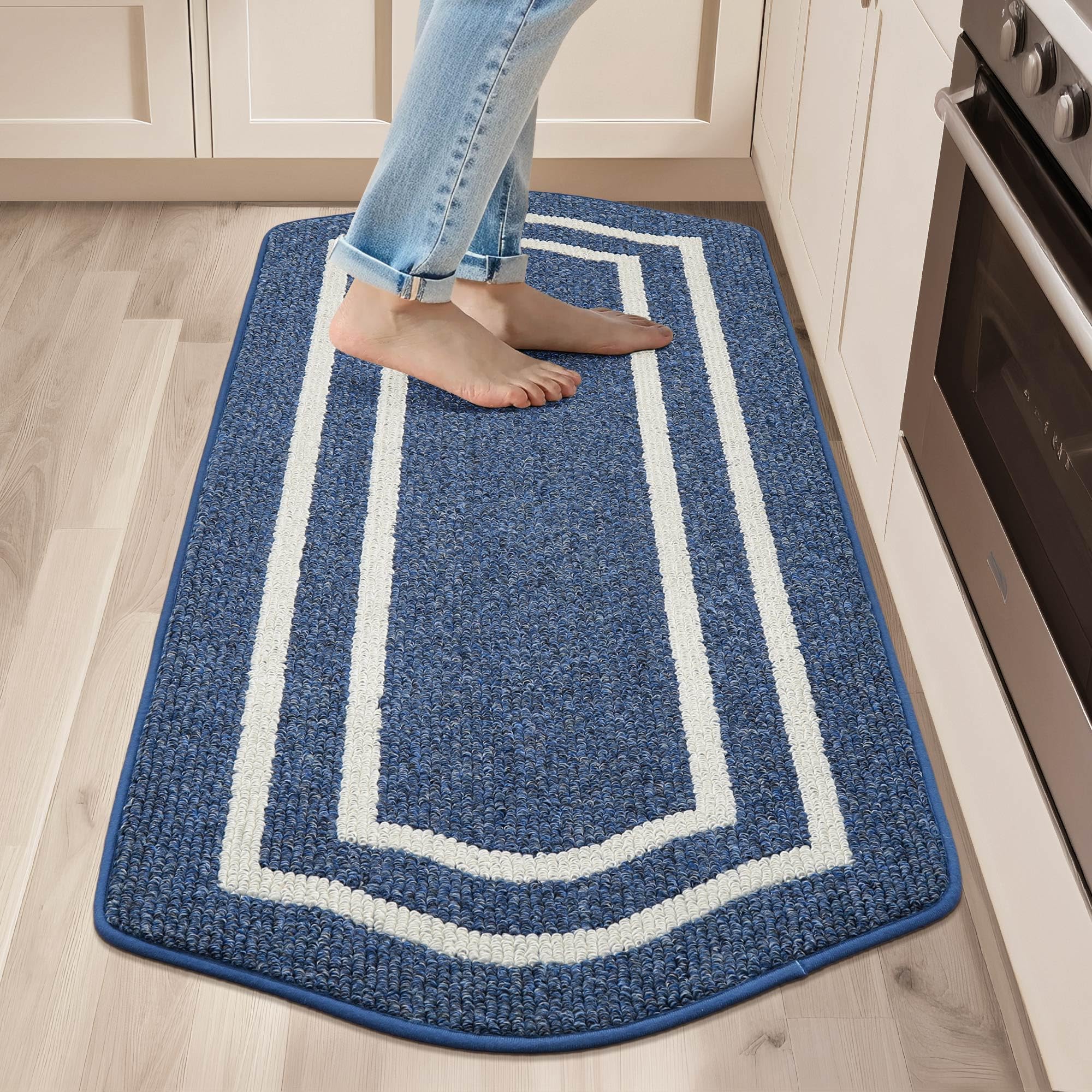Tapis de cuisine super absorbant et lavable en polypropylène bleu COSY HOMEER
