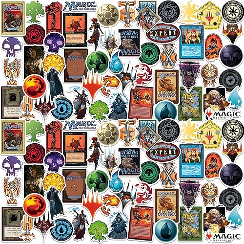 Magic The Gathering - Paquete variado de calcomanías de vinilo grandes de lujo, para laptop, botella de agua, álbumes de recortes, tableta,