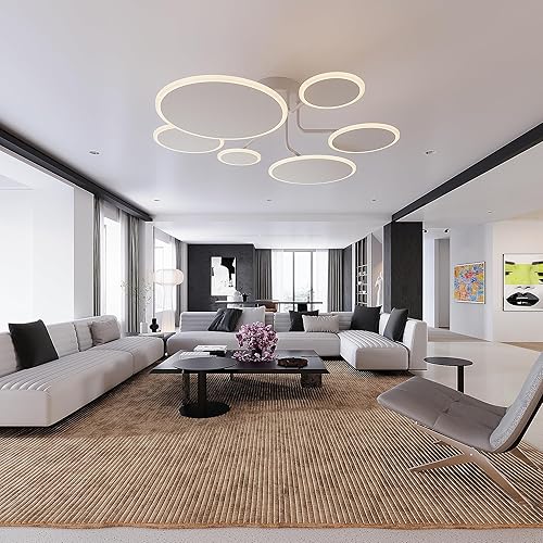 Miniatura 2 de Lámpara de techo moderna Sputnik LED empotrada para sala de estar, lámpara de techo negra de fuegos artificiales, semiempotrada para dormitorio,