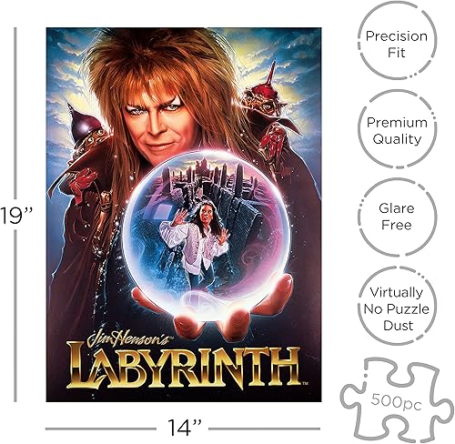Miniatura 2 de AQUARIUS Rompecabezas de laberinto de Jim Henson (rompecabezas de 500 piezas), sin deslumbramiento, ajuste de precisión, mercancía y coleccionables