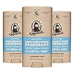 Dr. Squatch Natural Deodorant for Men - Odor-Squatching Aluminum Free - Coastal Mist (2.65 oz, 3-Pack)