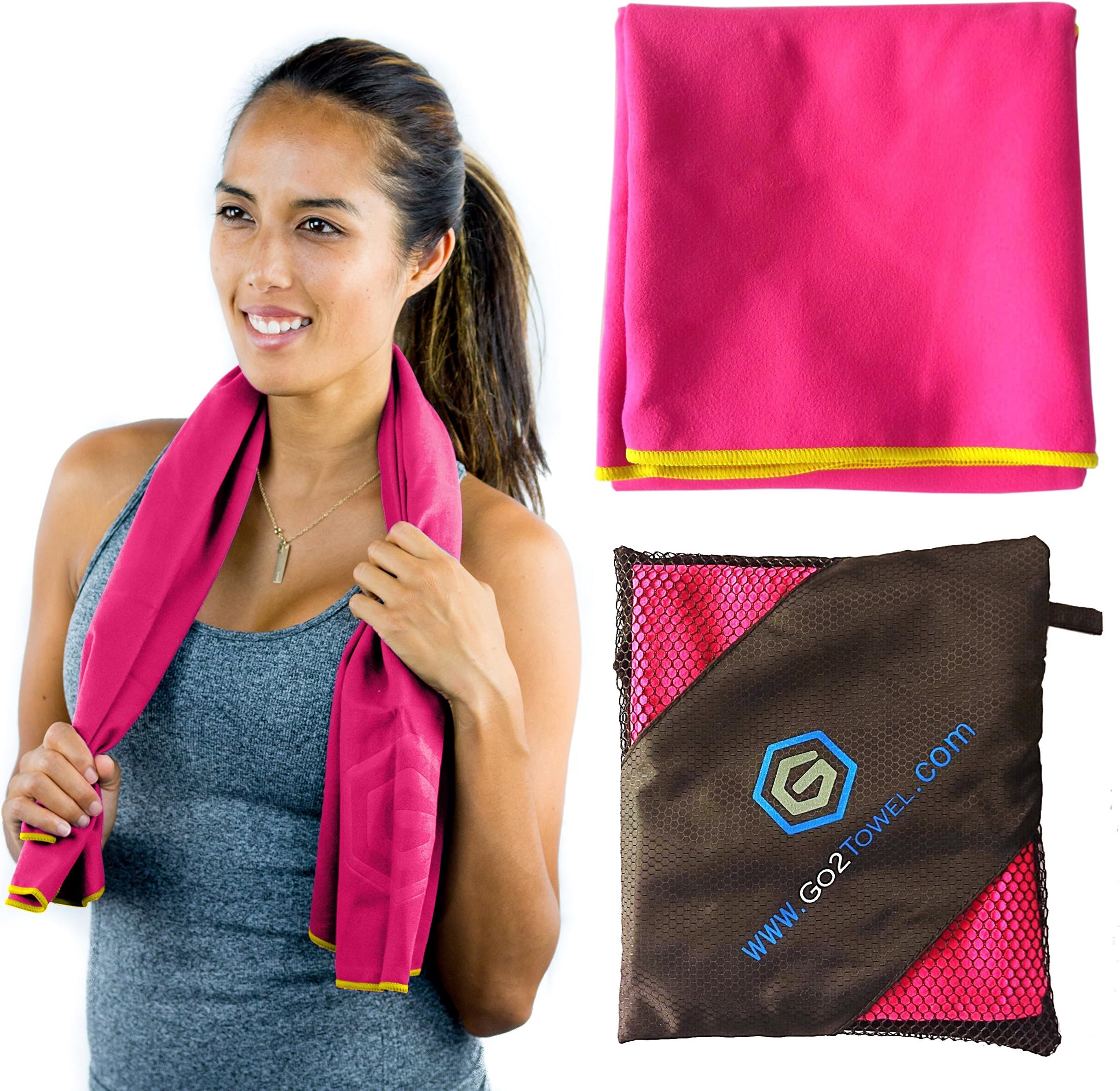 Microfiber Towel for Travel - Super Absorbent & Fast Drying for Sports - Ultra Compact Beach Towel - Quick Dry Lightweight Towel - Suitable for Camping, Gym, Swimming, Backpacking
