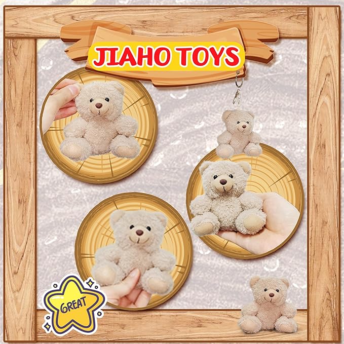 Peluche oso de peluche de 4 pulgadas color caqui miniatura 4