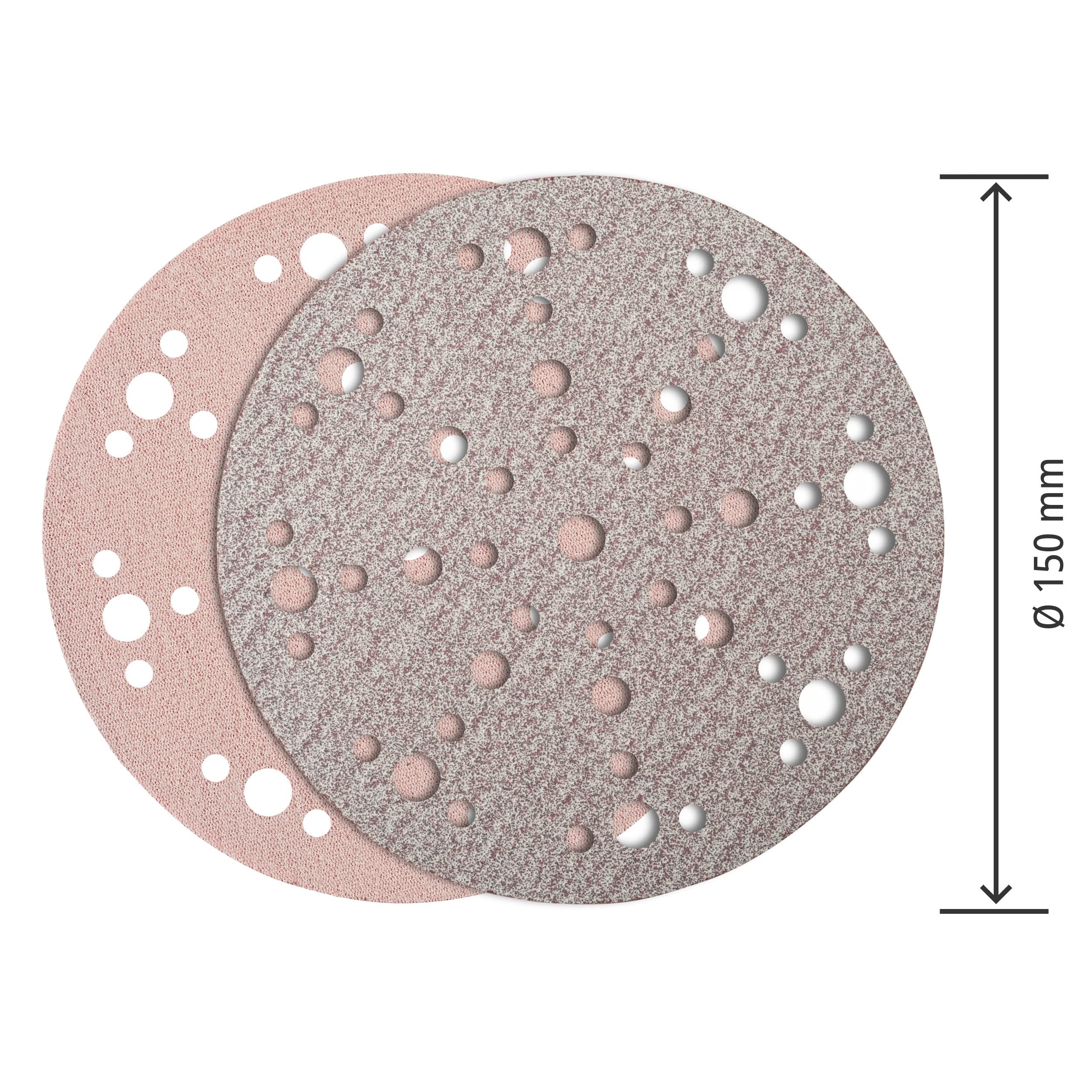Wfix PRO F225 Dischi Abrasivi 150 mm P320 fine, 100 Pezzi, 48 Fori | 150 mm, P320, 100 pezzi, 48 fori, ossido di alluminio, rivestimento stearato, per carrozzeria, nautica, carpenteria e legno