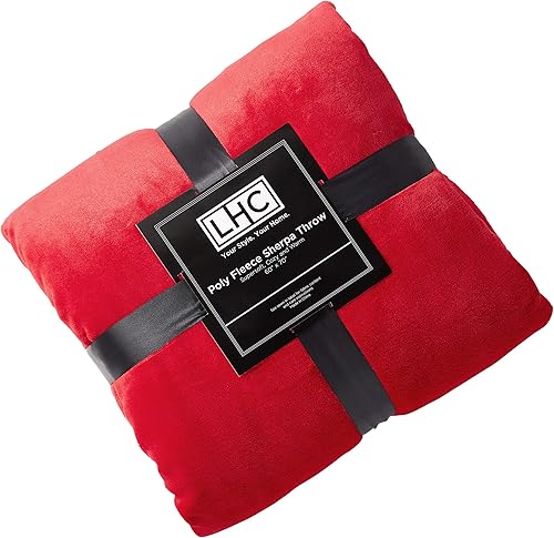 Miniatura 2 de Lavish Home Vineyard and White - Manta de forro polar de poliéster sherpa de gran tamaño, transpirable, lavable a máquina, 70 pulgadas de largo x 60