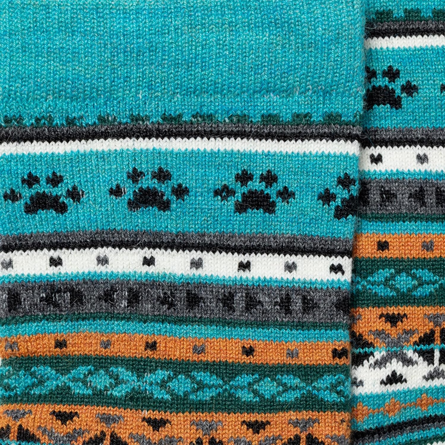 GreaterGood Paw Print Alpaca Crew Socks For Women Fair Trade Comfy Warm Footwear Stocking Stuffer Gift - Image 5