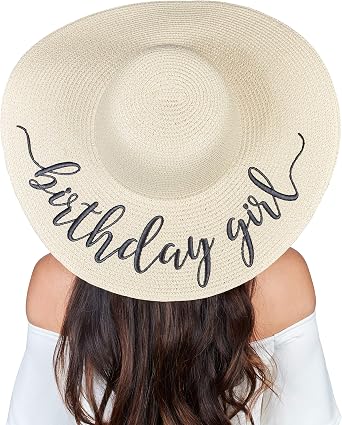 Womens Embroidered Straw Sun Hat Bridal 