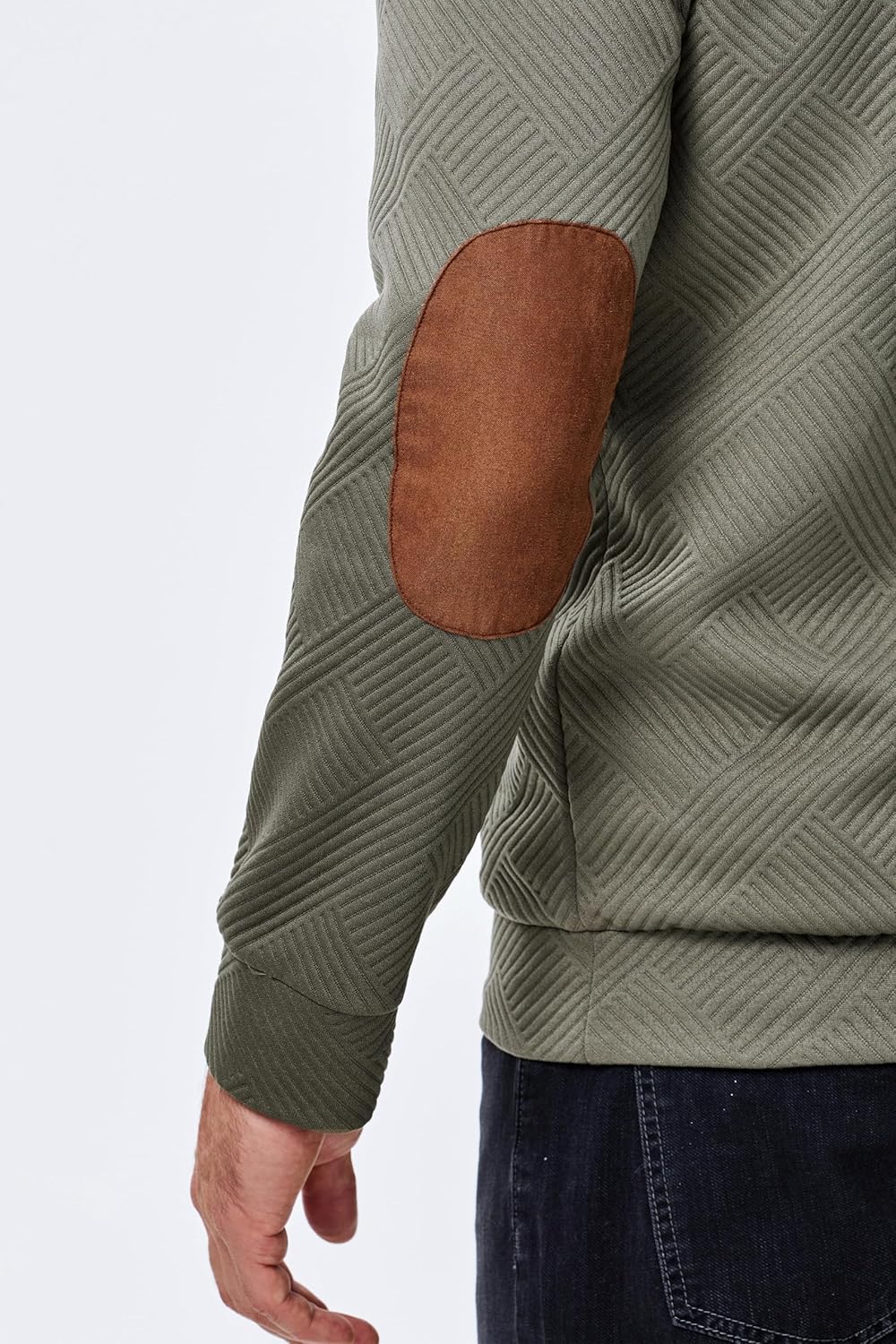 JMIERR Mens Hoodies Fall Casual Cotton Textured Long Sleeve Half Button Pullover Hooded Sweatshirts - Image 8