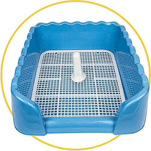 Miniatura 5 de Lutema Bandeja de orinal para perros de entrenamiento para interiores y exteriores, cajas de arena para cachorros pequeños y medianos (azul)