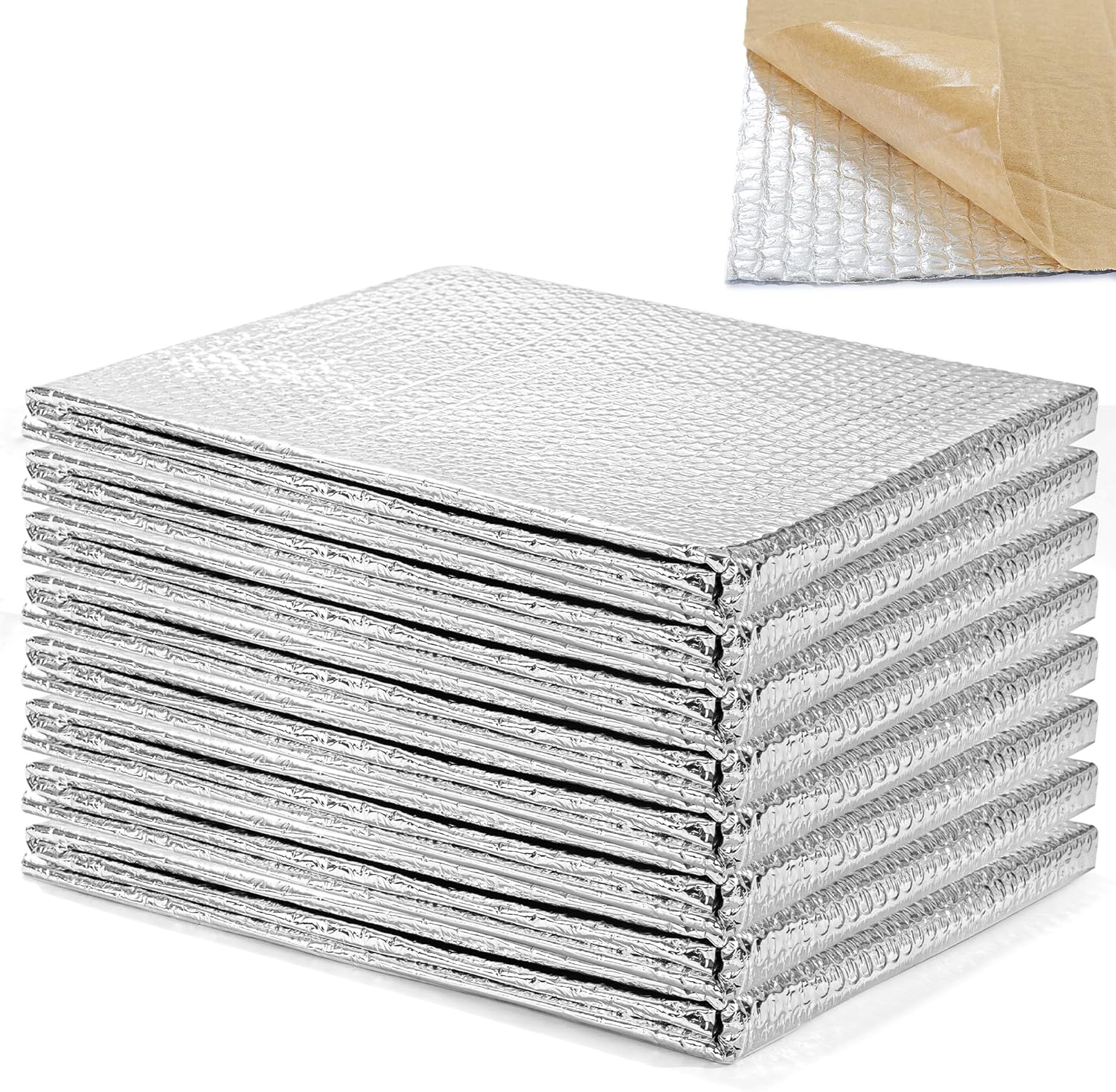 BALAPET Self-Adhesive Garage Door Insulation Kit, 8pcs 24" x 48" Garage Insulation Panels,Double Bubble Reflective Aluminum Foil Winter Clod and Summer Heat for Garage Attic Wall