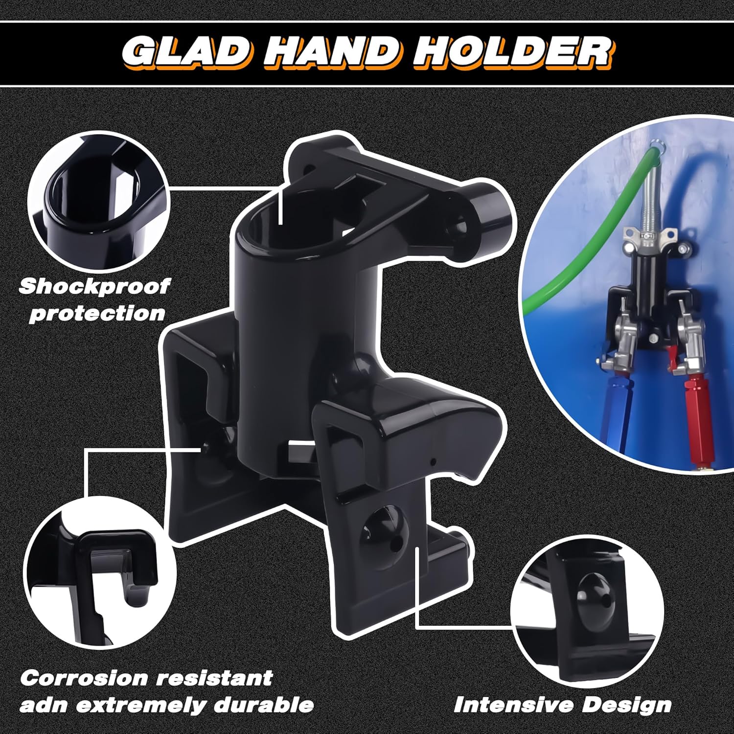 15FT Air Line Kit 3 in 1 Airline Air Hose Kit for Semi Truck Tractor Trailer with Glad Hand & Gladhand Handles & Gladhand Holder & Tender Spring Kit