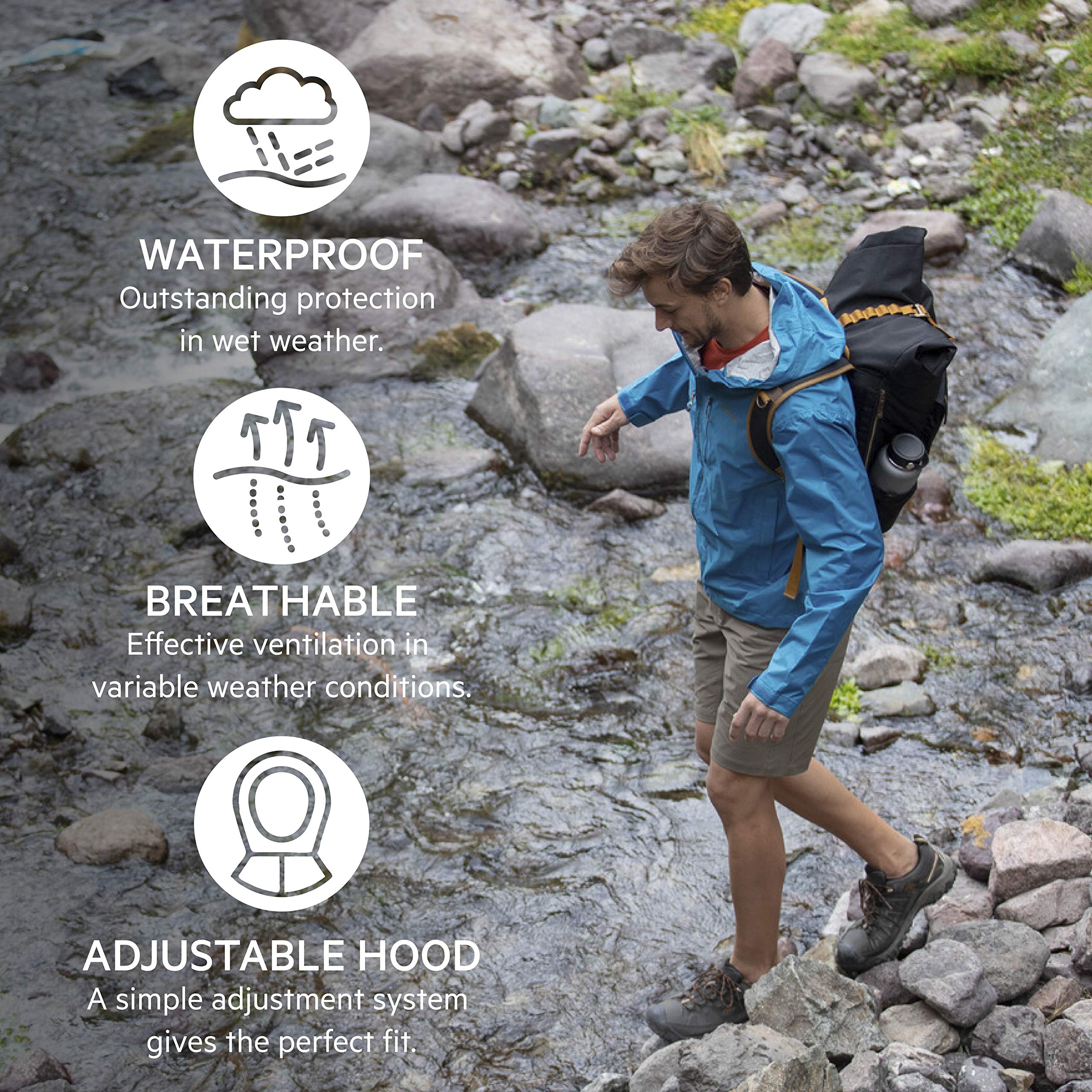 SHERPA ADVENTURE GEAR Men's Kunde Jacket Breathable Waterproof  Rain Coat, Teej Orange, Small