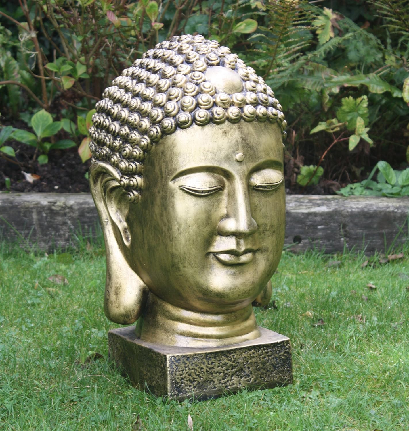 Gold Thai Head Bust Buddha Statue Garden Ornaments Amazon.ca Home