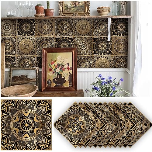 Lukery Azulejos de despegar y pegar, impermeables, para azulejos de cocina, azulejos autoadhesivos, azulejos de PVC, azulejos de pared, azulejos de