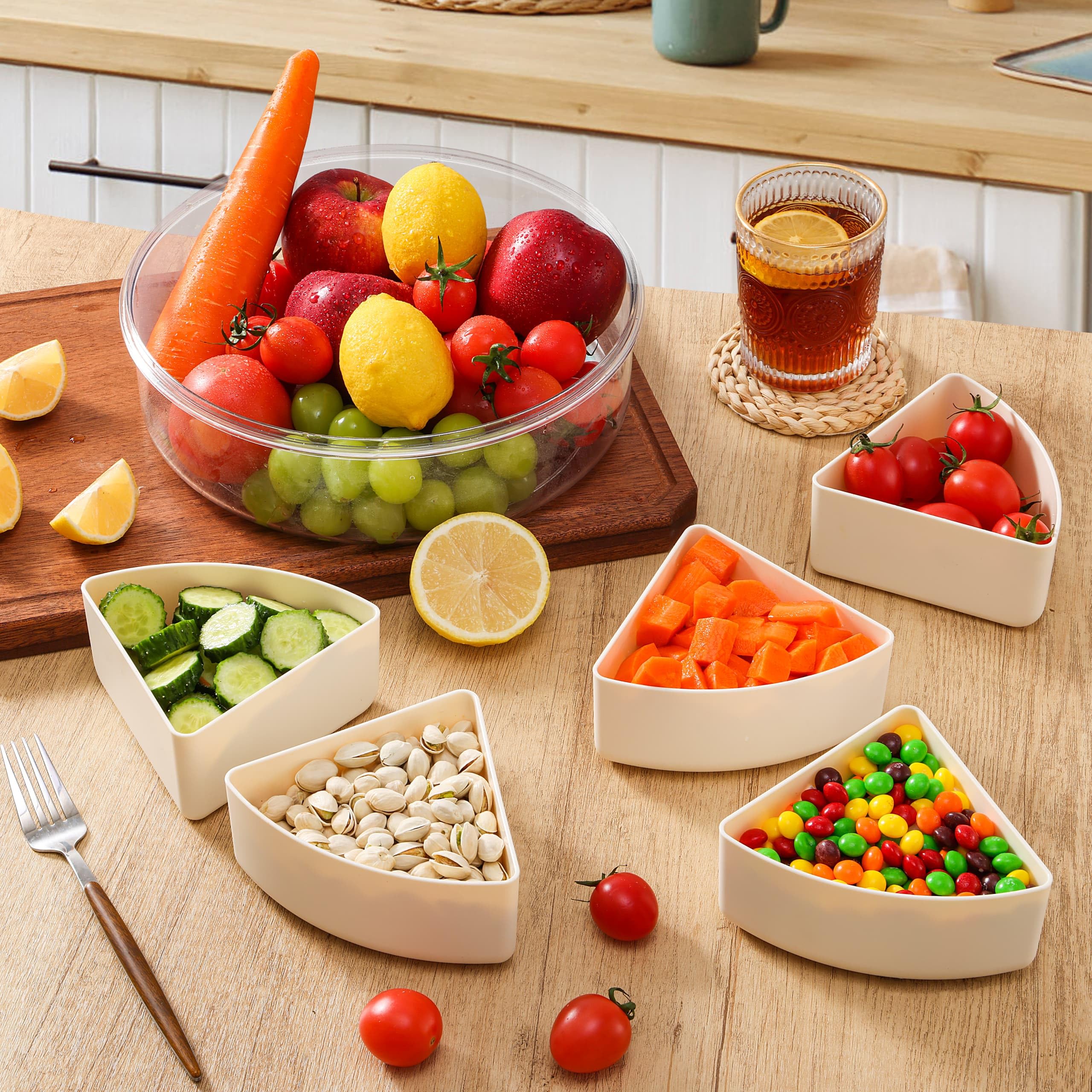 Plateau Repas 4 Compartiments HOSPAOP - Boîte Repas Anti-fuite Avec Couvercle Transparent