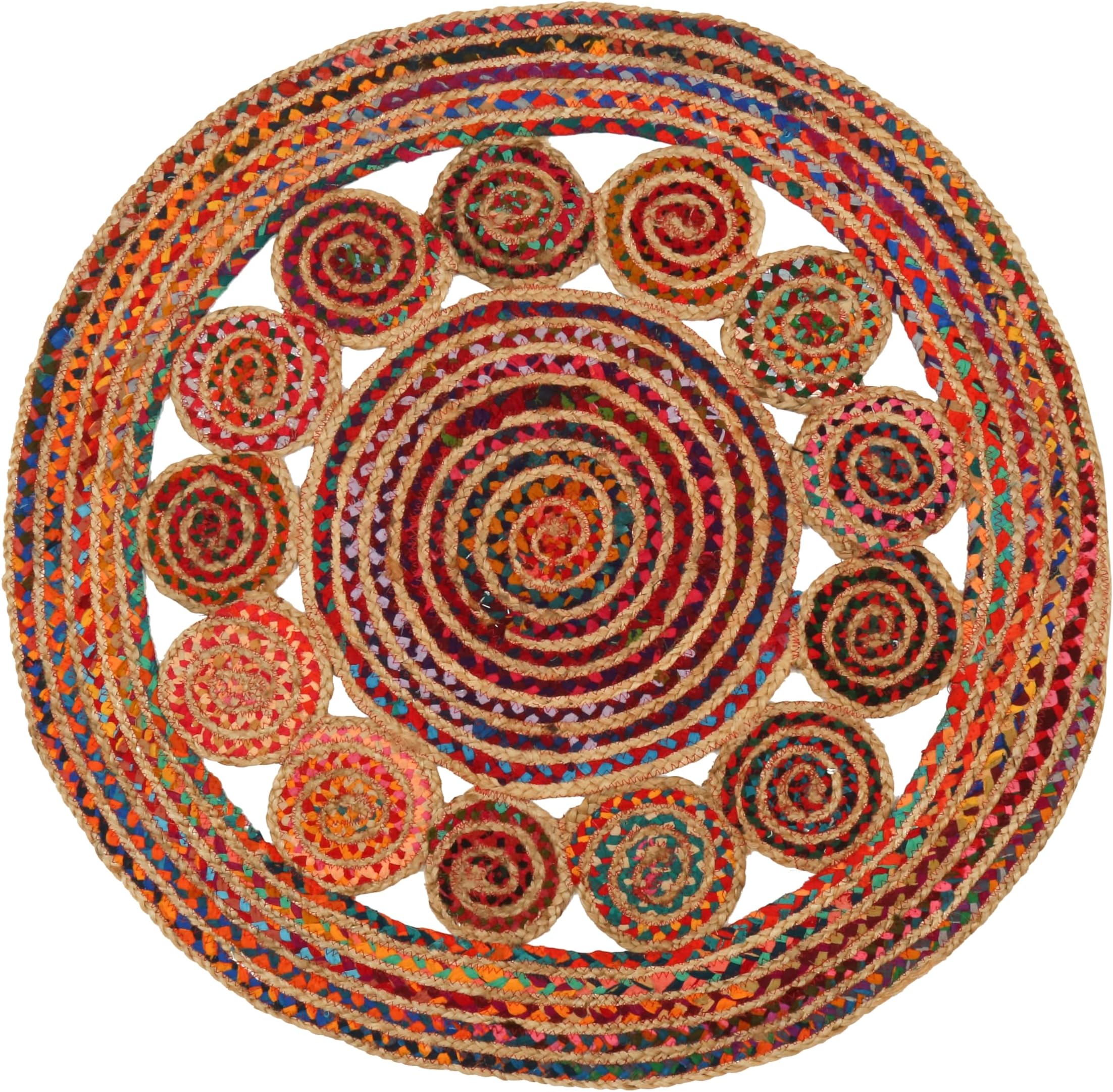 Amazon.com: KEMA Jute Braided Rug 8 feet Round, Natural Handmade Circle ...