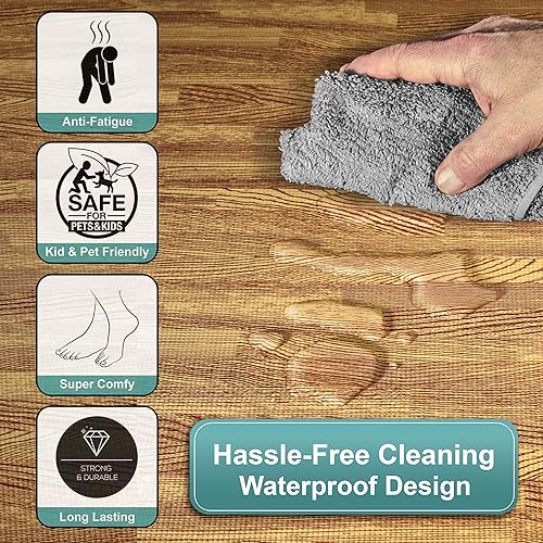 Miniatura 7 de Sorbus  Losetas de madera veteada, losetas de espuma entrelazada, mosaicos de 38" - Suelos gruesos de esteras de madera - Losetas para orillas -