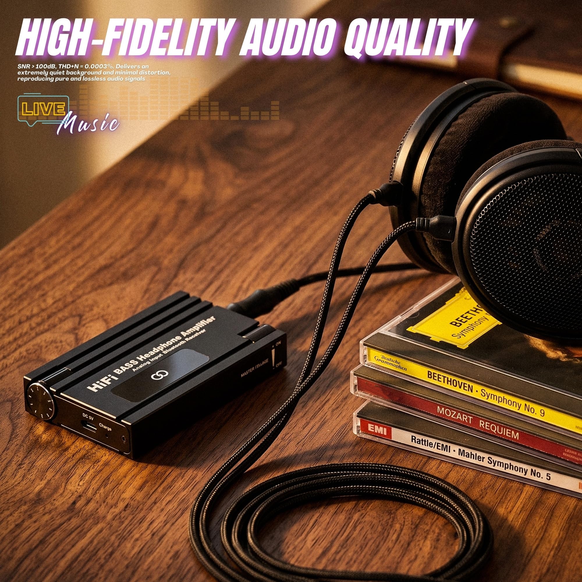 Amplificateur de casque HiFi 16-600Ω, prise jack 3,5 mm avec amplificateur