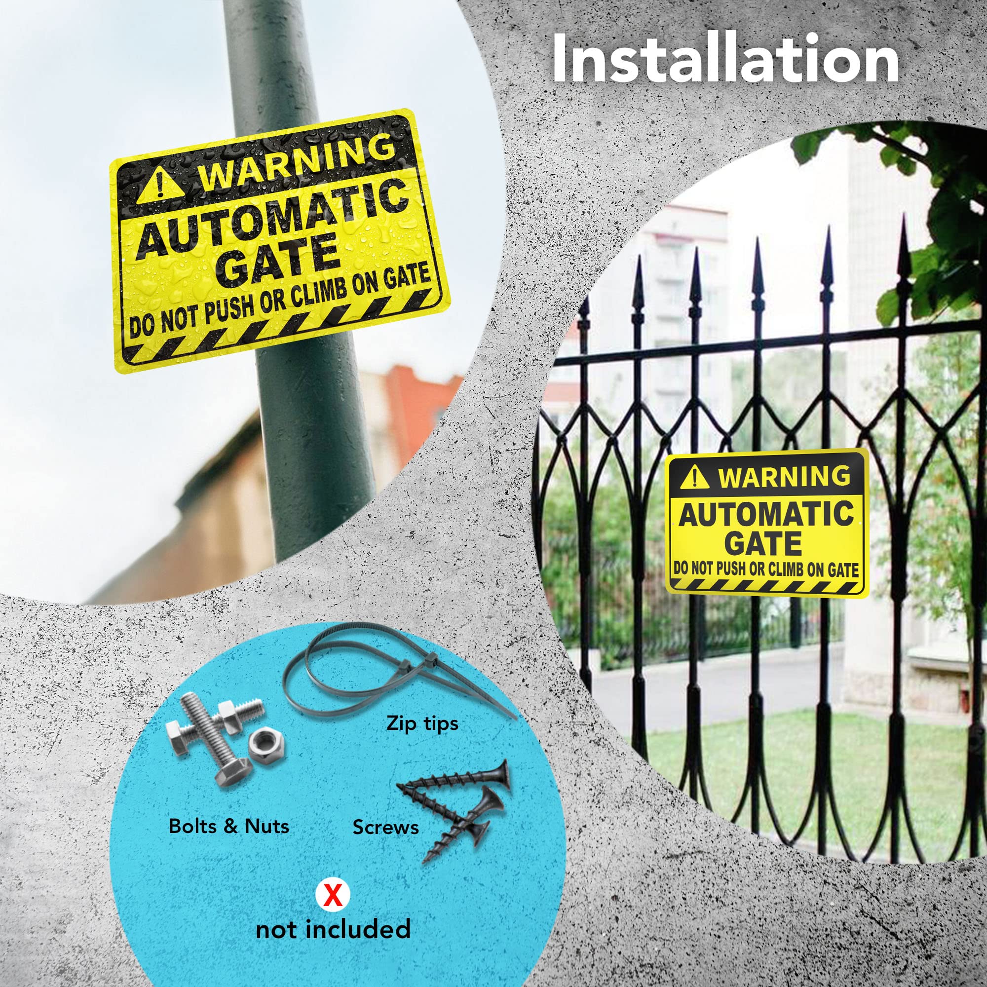 Alu-Schild 'Automatic Gate – Bitte Nicht Schieben Oder Ziehen' – 30,5x20,3 Cm, Wetterfest