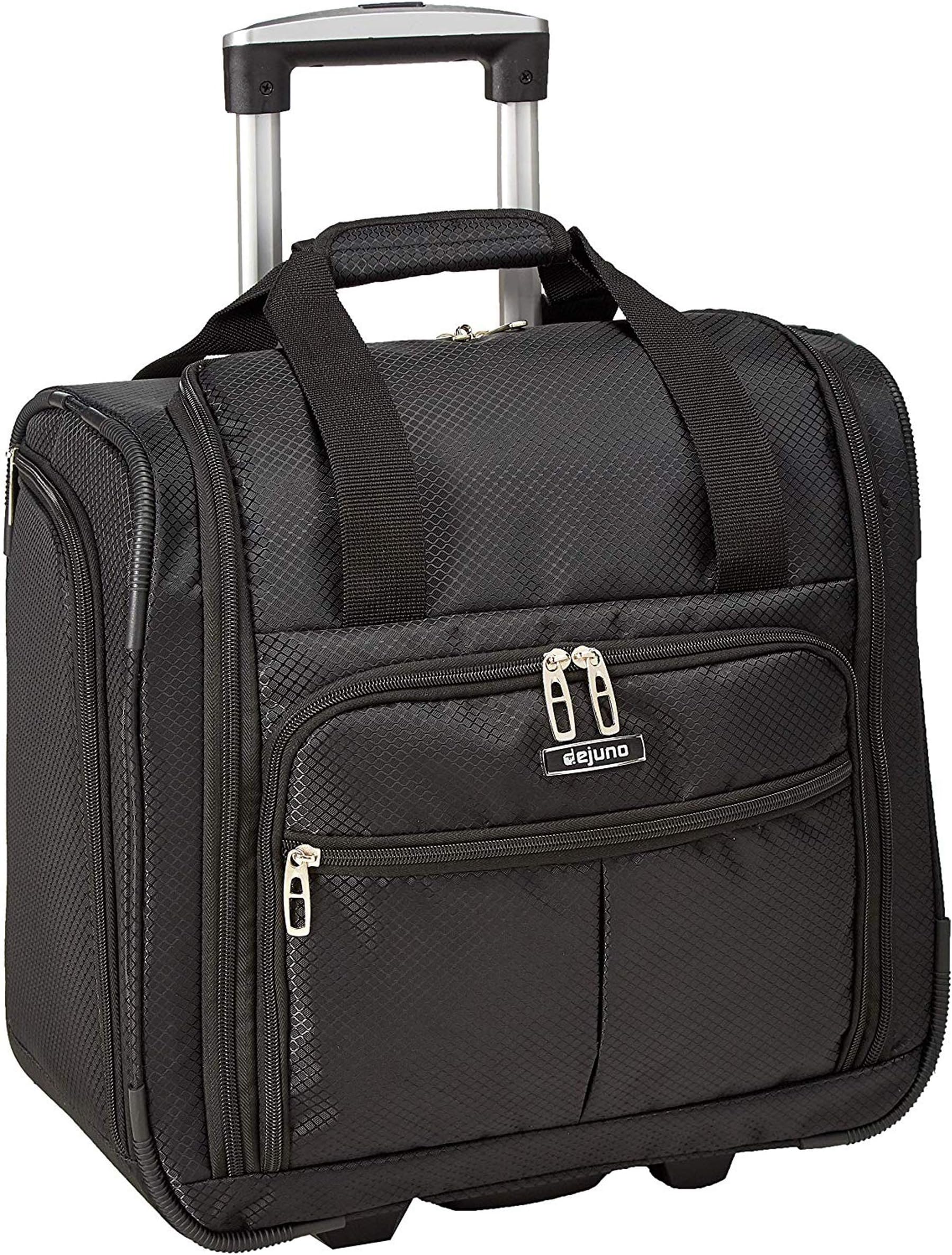 DejunoLightweight Underseat 15-Inch Carry-On Rolling Luggage, Black