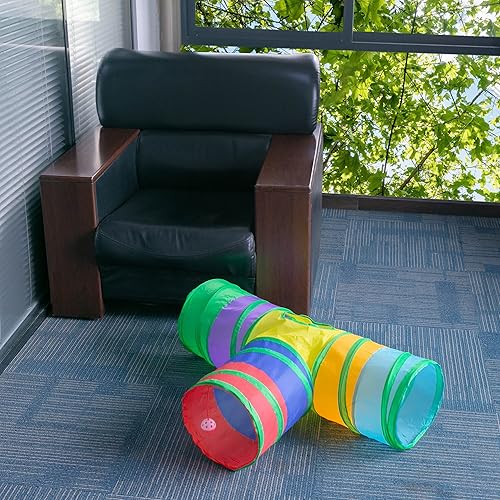 Miniatura 7 de Alicedreamsky Túnel para gatos, tubo plegable con 1 pelota de juego, túneles de gato de 3 vías para gatos de interior, cachorros, gatitos, gatitos,