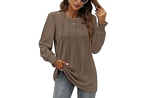 Pleated Fall Staple for Women: Elegant Tunic Tops for Autumn