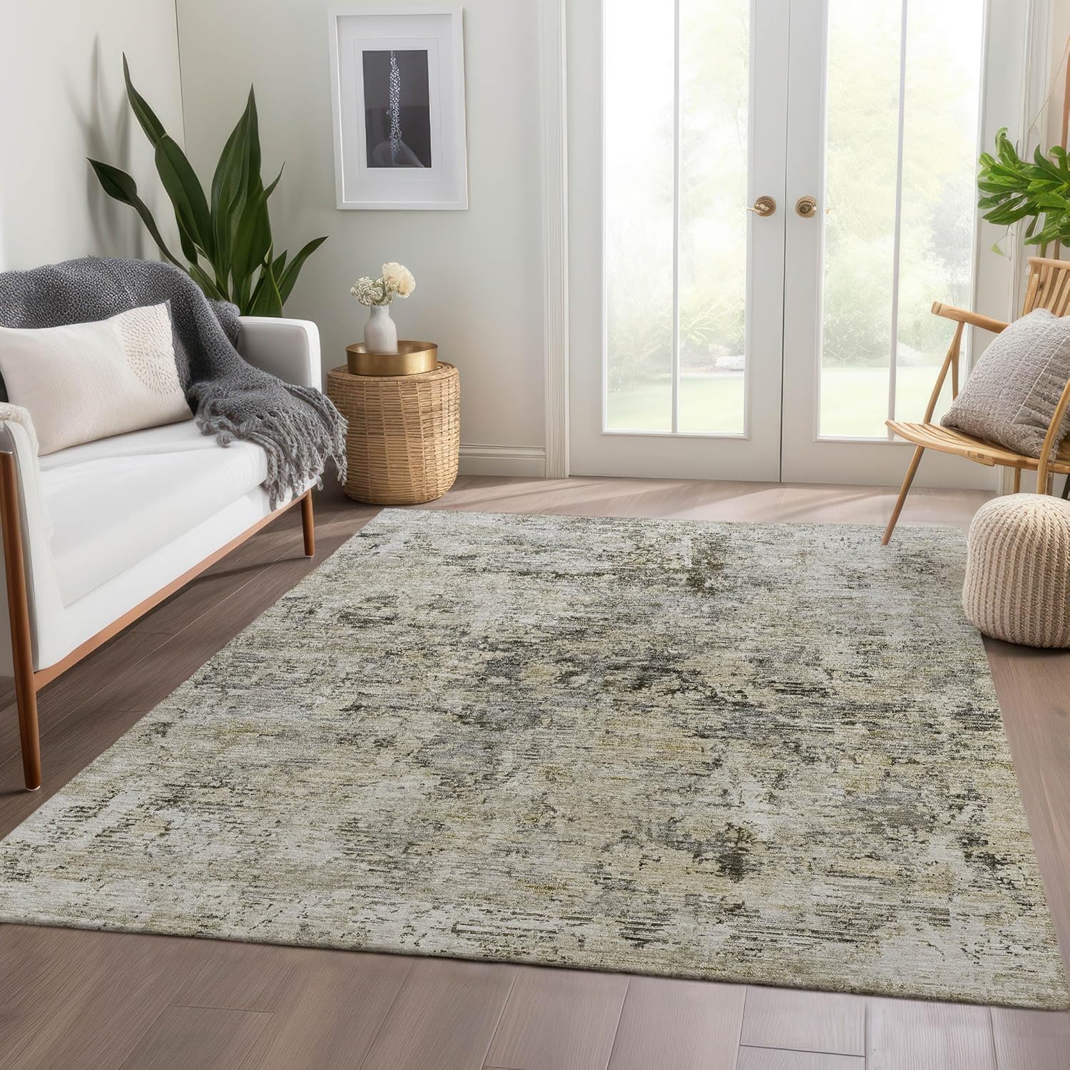 Addison Rugs Chantille ACN644 Taupe 3' x 5' Indoor Outdoor Area Rug, Easy Clean, Machine Washable, Non Shedding, Bedroom, Living Room, Dining Room, Kitchen, Patio Rug