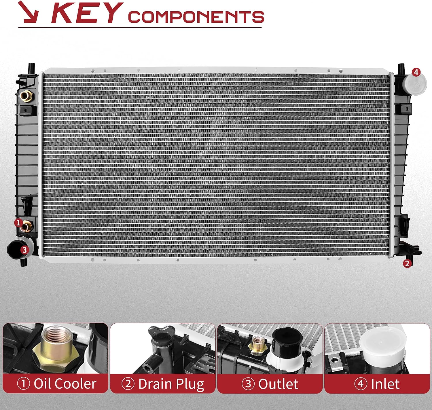 YITAMOTOR Radiator Compatible with 1999 2000 2001 2002 2003 Ford F150 1999-2003 F-250 F-350 1999-2001 Expedition Lincoln Navigator 4.2L 4.6L 5.4L V6 V8