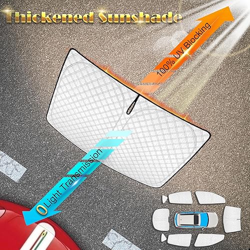 Miniatura 4 de KMF Paquete de 5 parasoles para ventana de automóvil para Toyota Corolla 2019-2022 2023, visera plegable para parabrisas lateral completotrasero