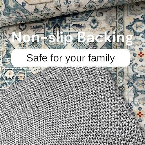 Miniatura 9 de Alfombra de pasillo, alfombra larga vintage lavable de 2 x 10 pies, con parte trasera antideslizante, medallón ultrafina, no desprende pelo,