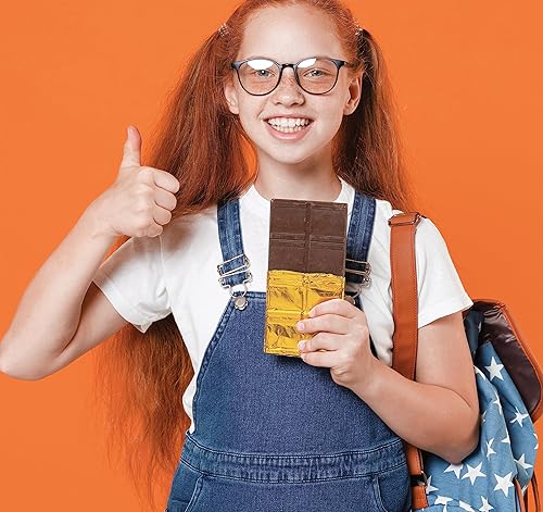 Miniatura 4 de Better Kitchen Products Envolturas de caramelo de papel de aluminio dorado, 6 x 7.5 pulgadas, parte trasera plateada, embalaje individual de