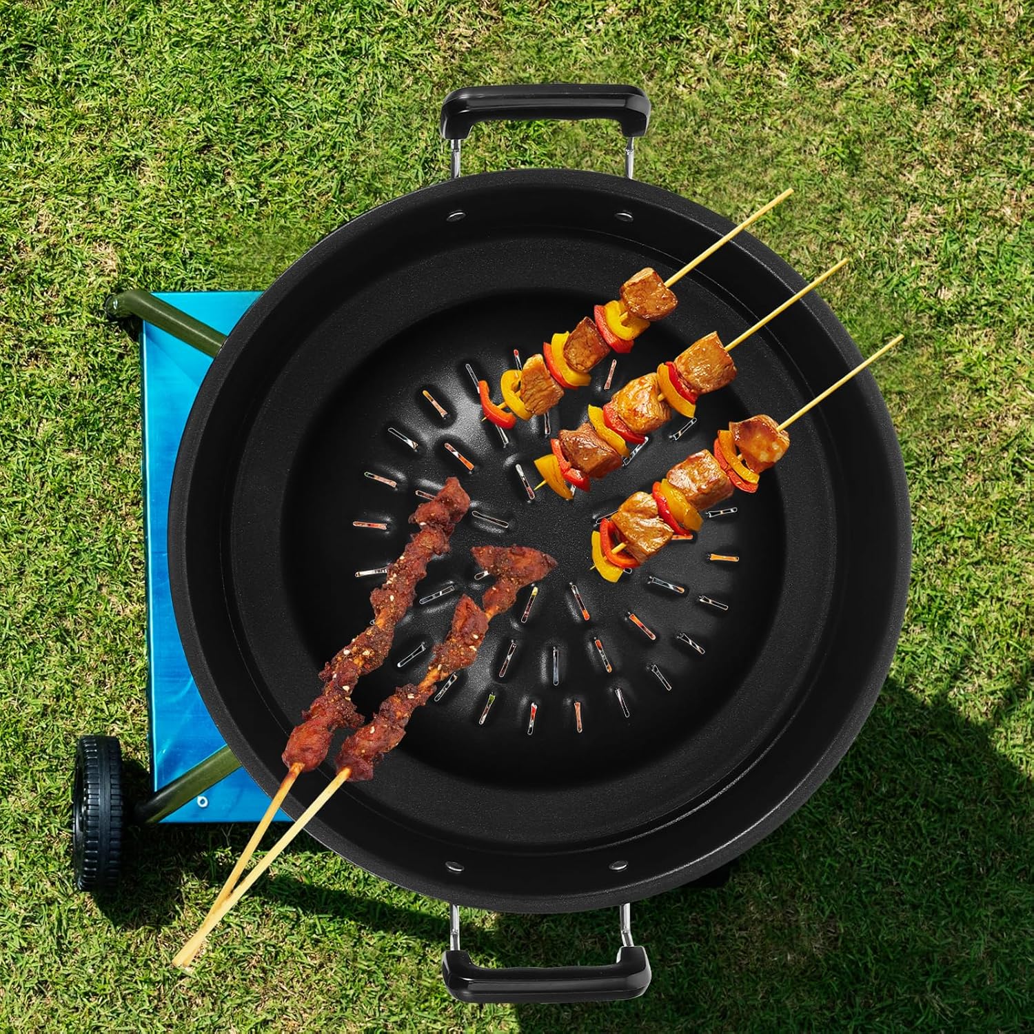 Ciieeo Portable Barbecue Pan Stainless Steel Grill Tray for Camping Outdoor Cooking Even Heat Distribution Easy to Clean 14.17X11.81X3.34In