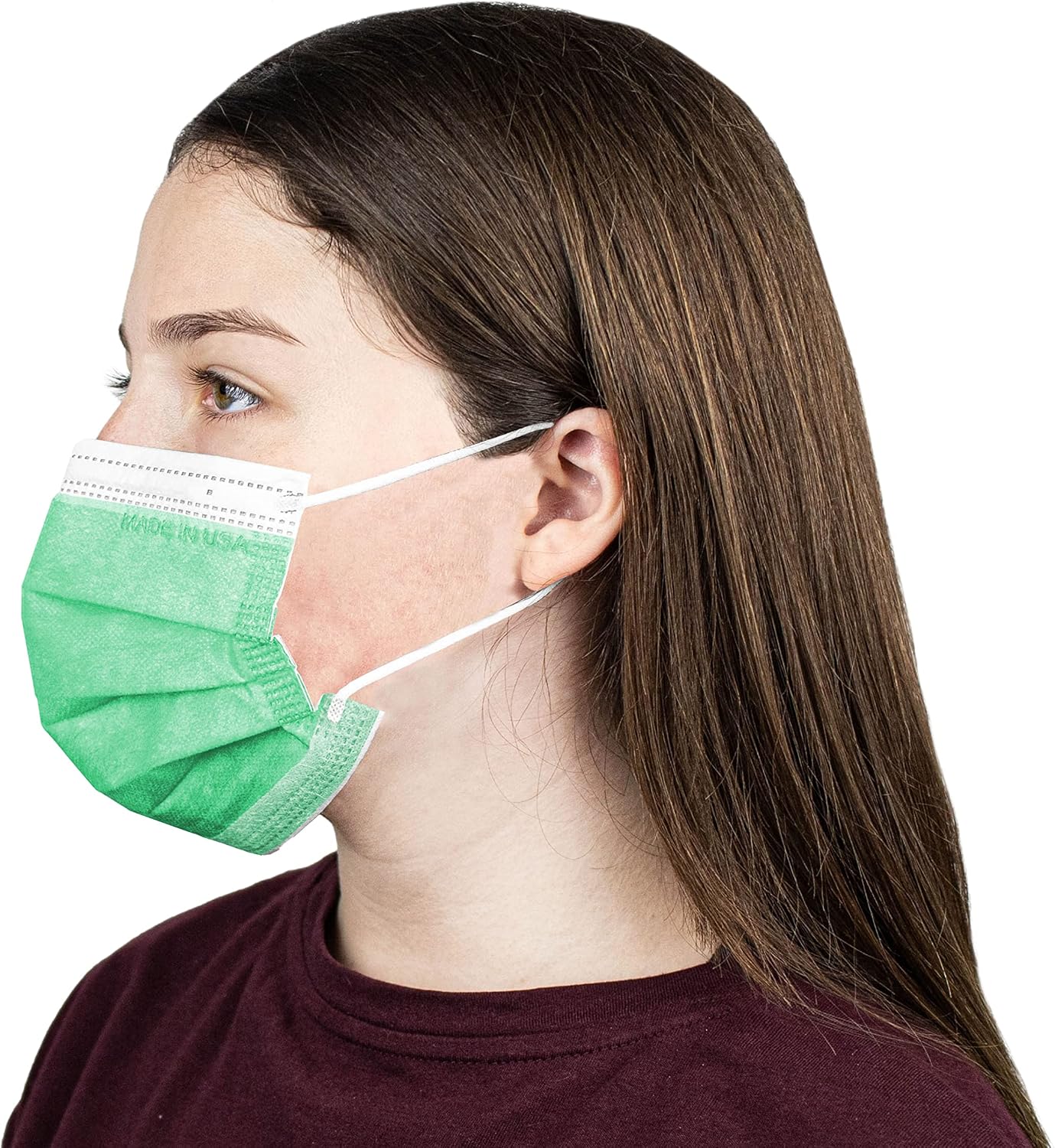 4 ply Adult Disposable Face Mask with Breathable Material And Flexible Nose Bridge Made in USA