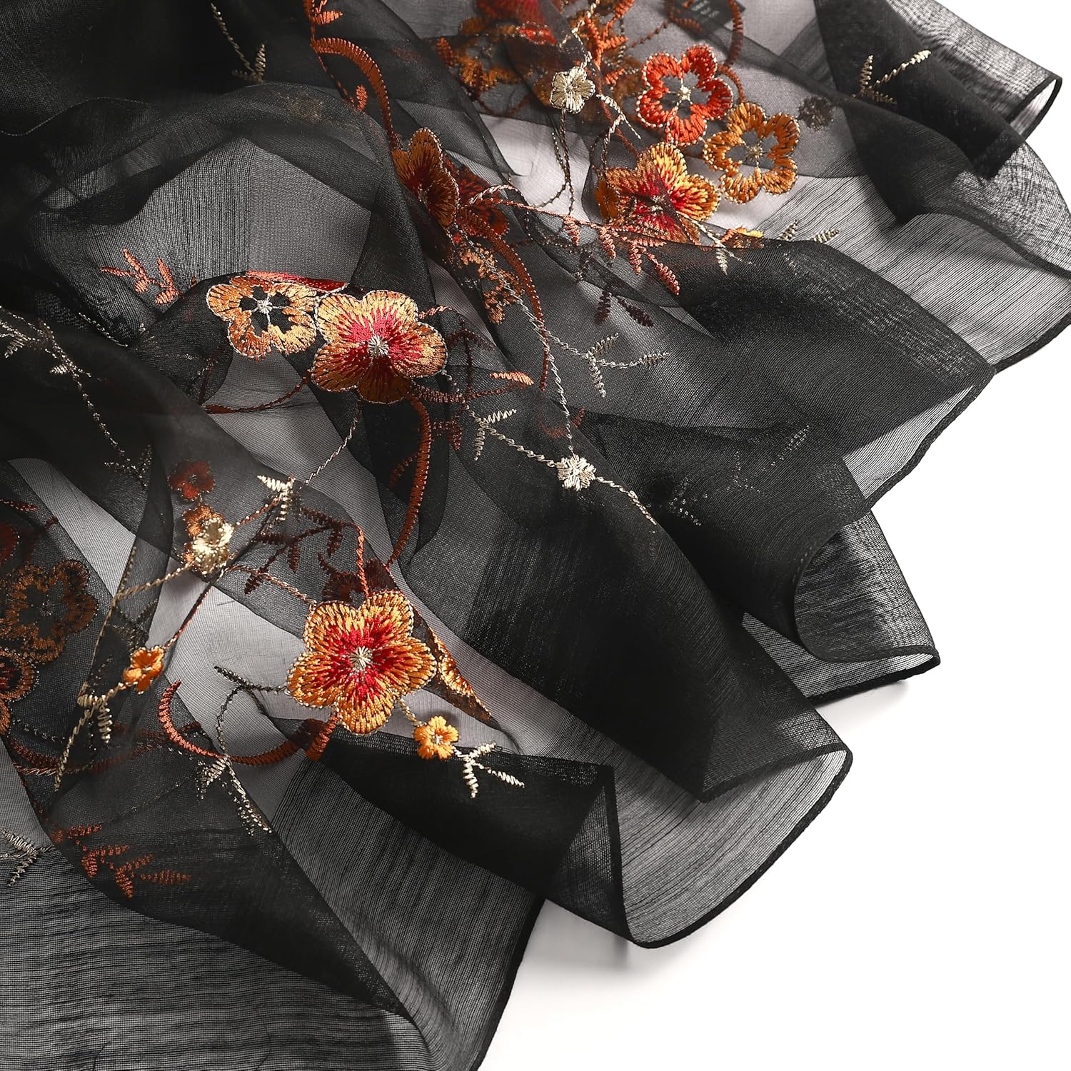 STARWHISPER Women Silk & Wool Long and Large Scarf Shawl Wrap For Evening Dress - Image 5