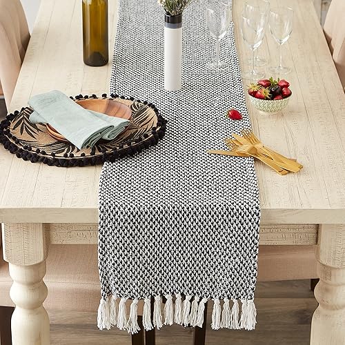 Miniatura 9 de DII Woven Basics Collection - Camino de mesa de punto 100% algodón, 15 x 108, piedra