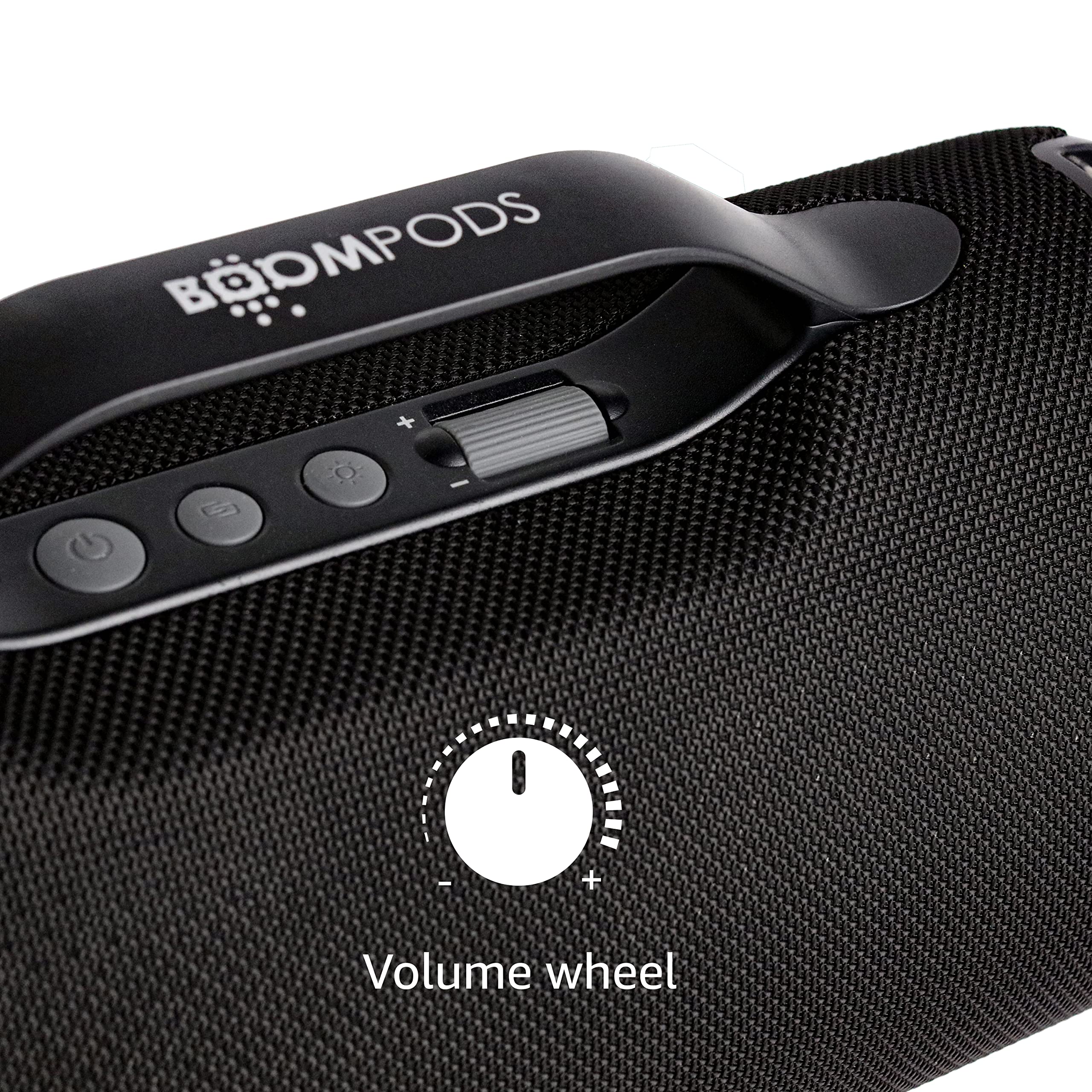 Boompods Rhythm 60 Haut-Parleur Bluetooth sans Fil - Mini Enceinte Portable avec Effets Lumineux LED, Autonomie 10h, Double Couplage, Haut Parleur étanche pour Voyage, Douche et Jardin, Noir