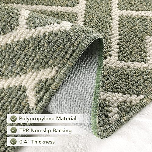 Miniatura 137 de hicorfe Juego de alfombras y tapetes de cocina, alfombra antideslizante de polipropileno súper absorbente, tapete suave y cómodo, lavable para Negro