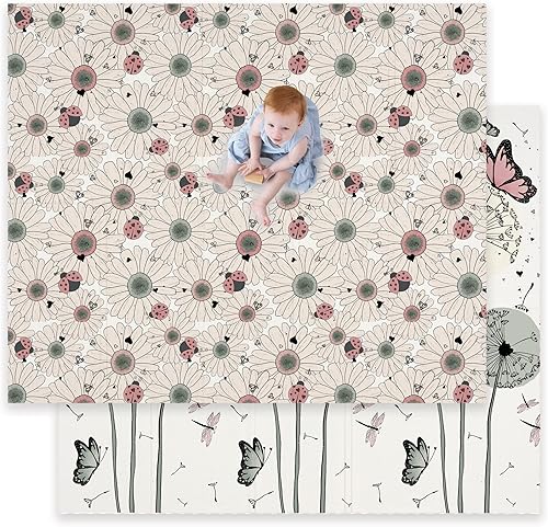 Miniatura 12 de JumpOff Jo Alfombra de juego para bebés, alfombra de juego grande de espuma plegable para bebés, bebés, niños pequeños, impermeable, doble cara (70