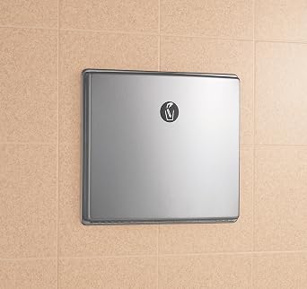Bobrick 4353 ConturaSeries Stainless Steel Recessed Sanitary Napkin Disposal, Satin Finish, 1.2 Gallon Capacity, 12-3/4 Width x 11 Height