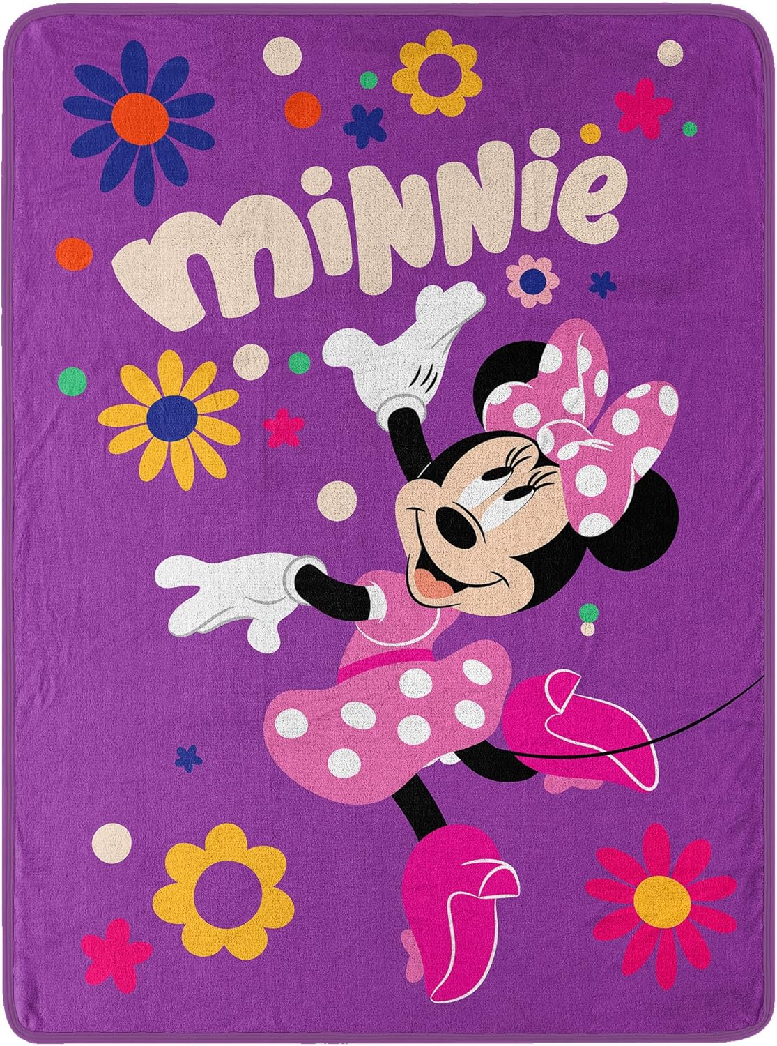 Northwest Minnie Mouse Micro Raschel Throw Blanket, 46″ x 60″, Falling Flowers