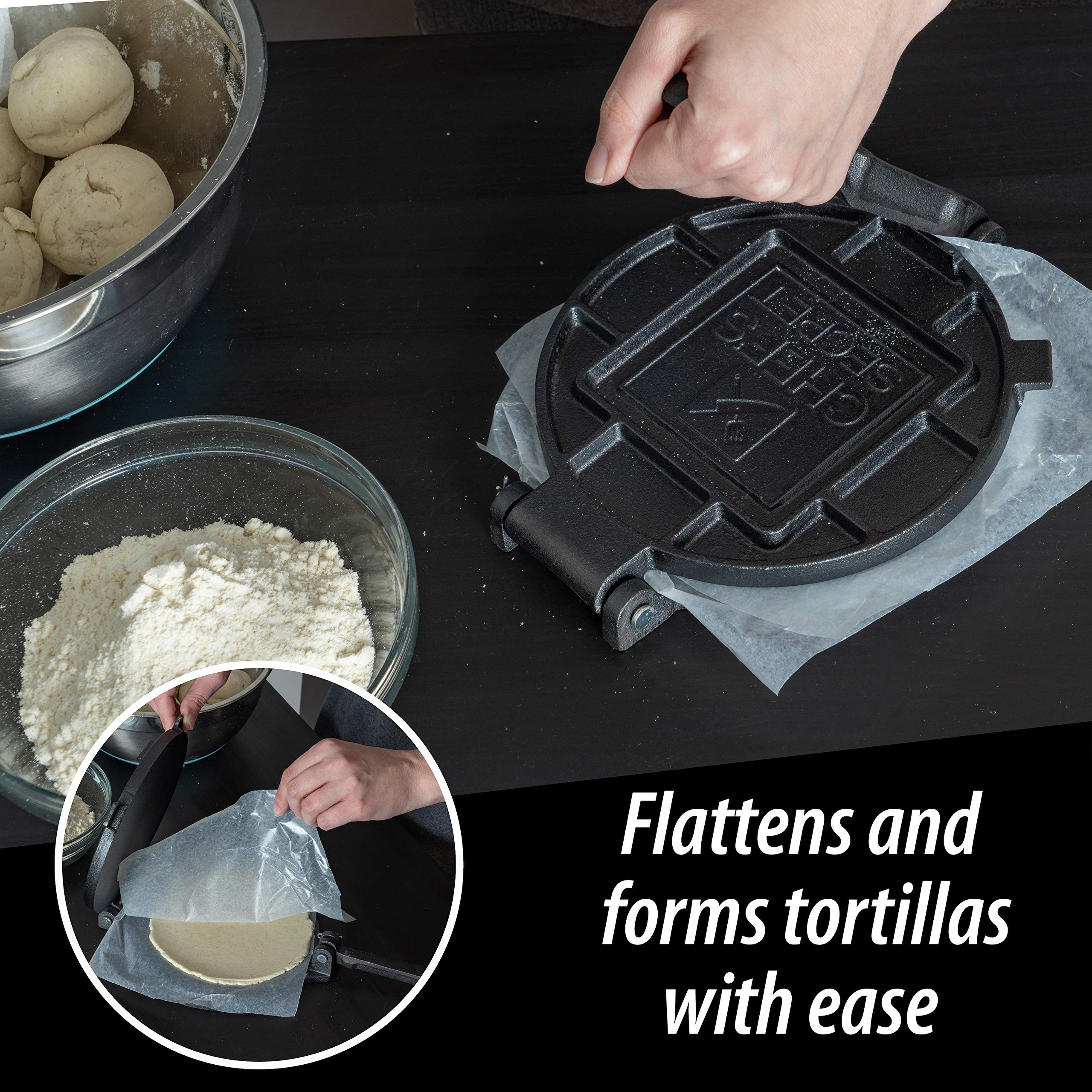 Snapklik.com : Chefs Secret 8 Inch Tortilla Cast Iron Press