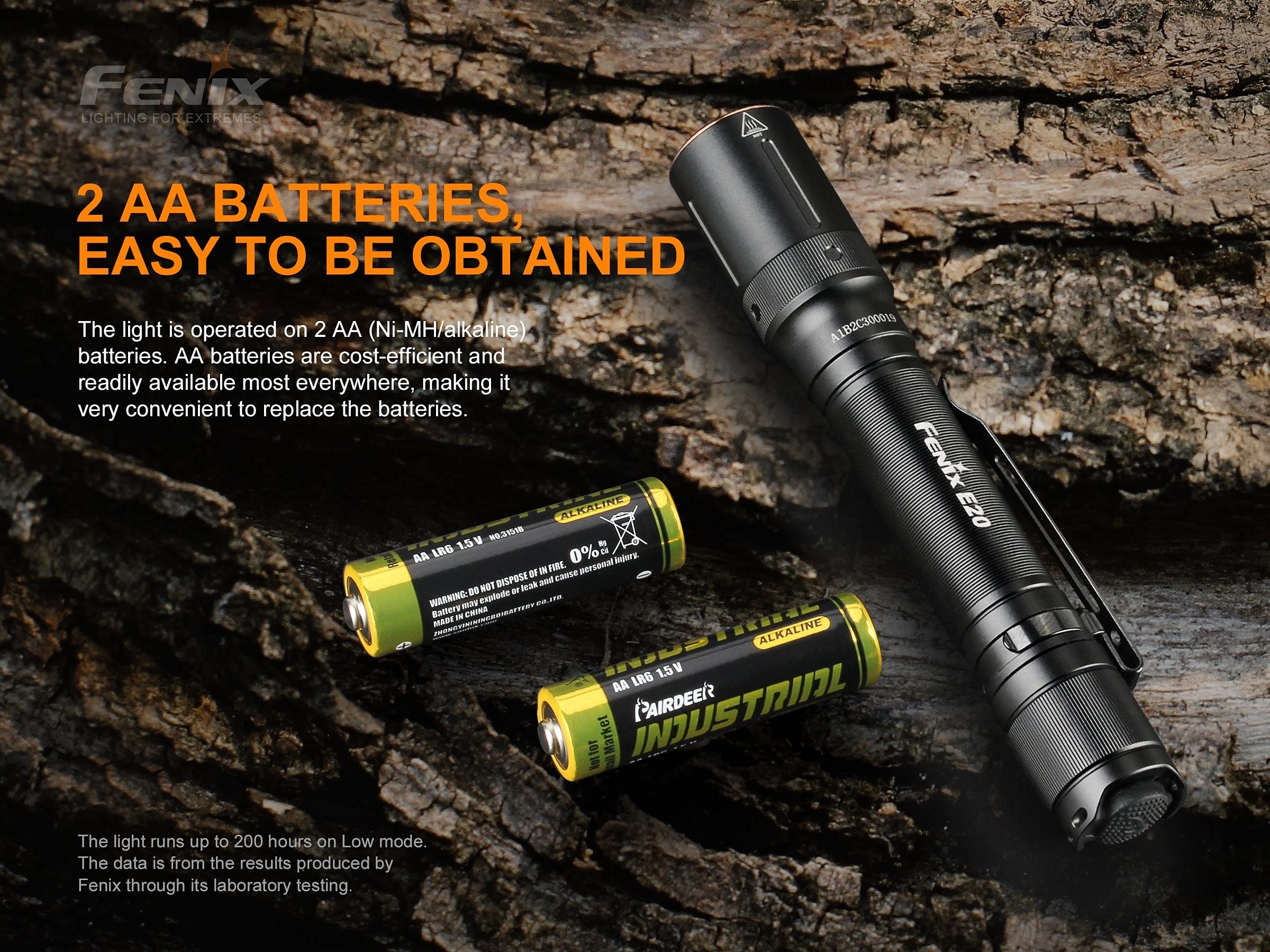 fenix Latarka zasilana E20 V2.0 AA, czarna