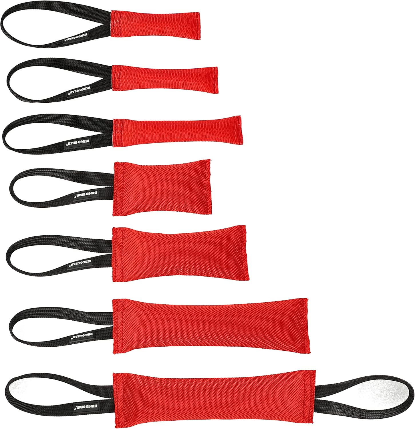 Dingo Gear Firehose Bite Tug 1 Handle Heavy Duty Toy for K9 IGP Dog Training Sports Play Fetch Bite Work Floating Tug of War to Fire Up Prey Drive Size XL Red S00296