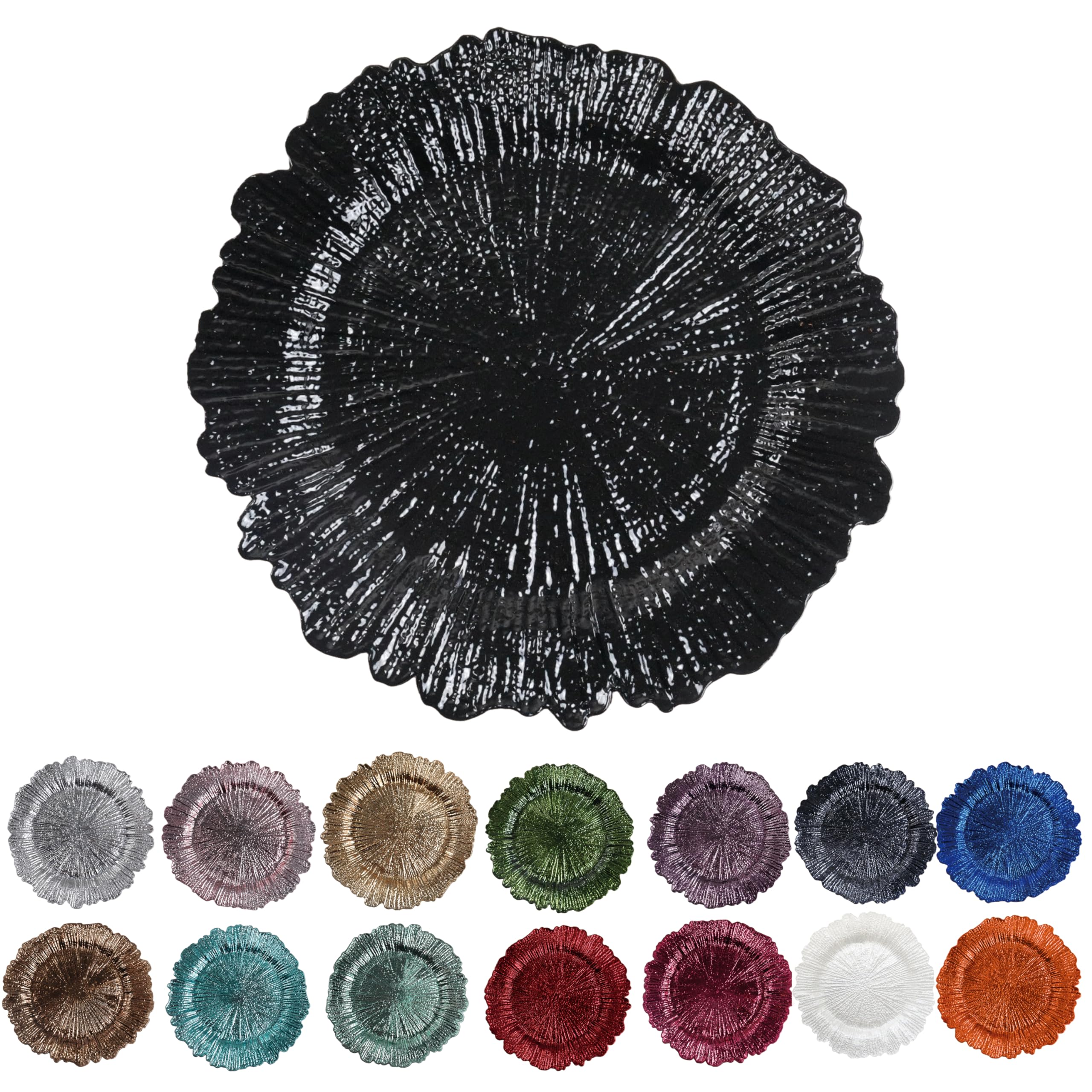 Evershine Silver Charger Plates - Set of 6 Floral Reef Design -11 Evershine Silver Charger Plates - Set of 6 Floral Reef Design -11