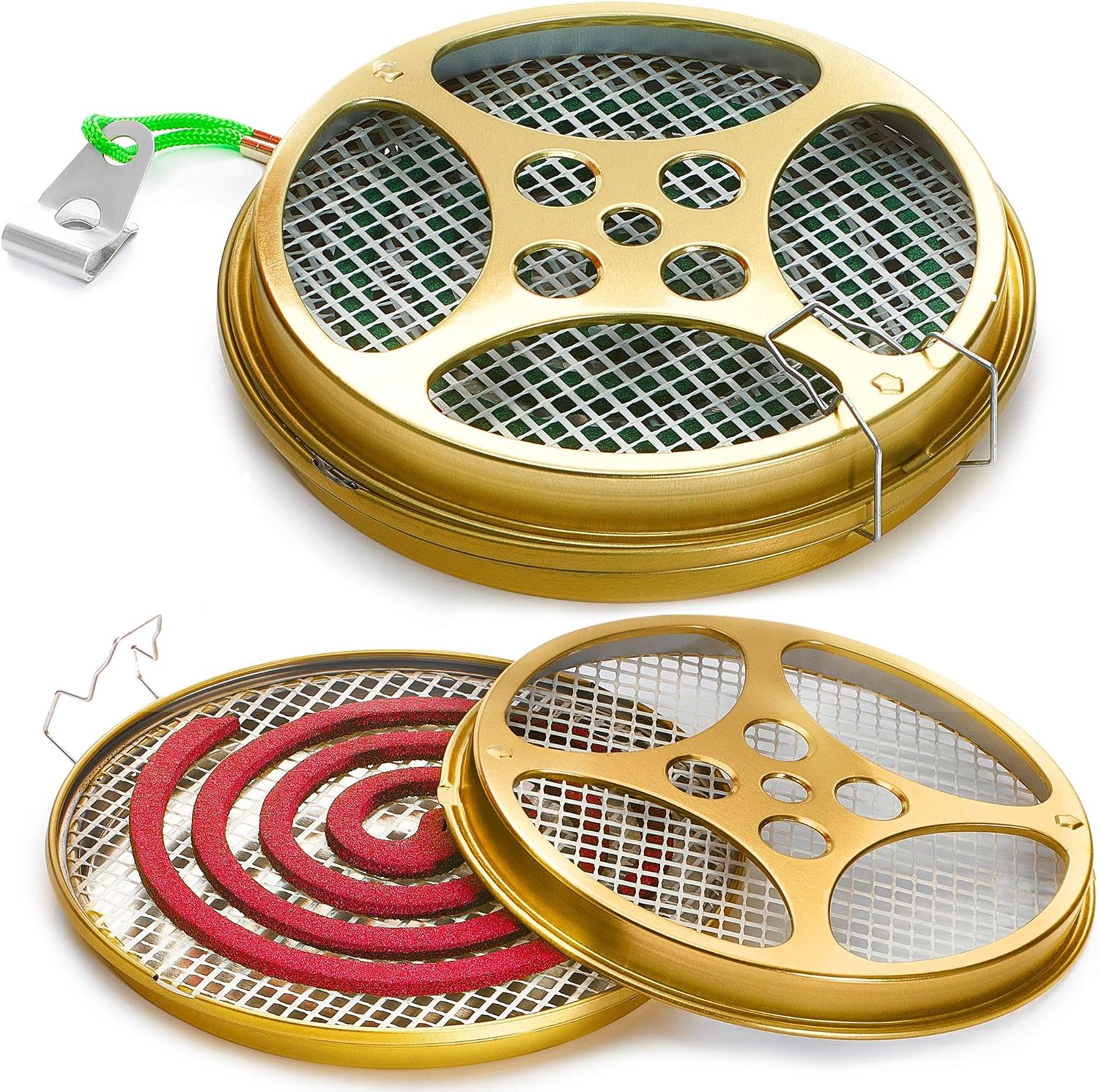 Mosquito Coil Holder - Portable Mosquito Incense Burner - Mosquito Repellent Box for Outdoor Use, Deck, Patio, Pool Side, Camping, Hiking, Fishing - Set of 2 Holders
