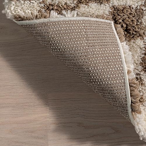 Miniatura 4 de nuLOOM Adelaide Mid-Century Checkered Shag Area Rug, 8' 10" x 12', Beige