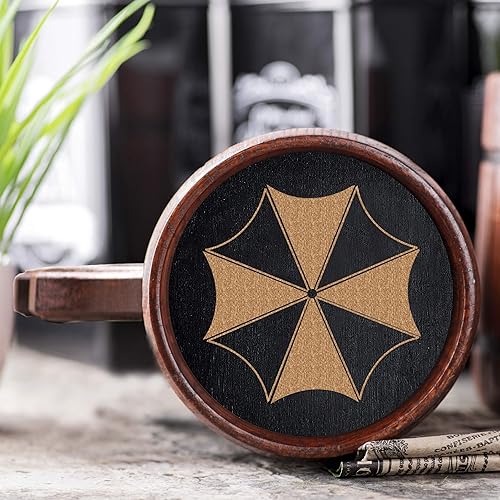 Miniatura 2 de Taza de cerveza. Taza de cerveza de madera personalizada Umbrella Corporation. Taza Umbrella Corps. Jarra de madera. Regalo para él. Regalo para